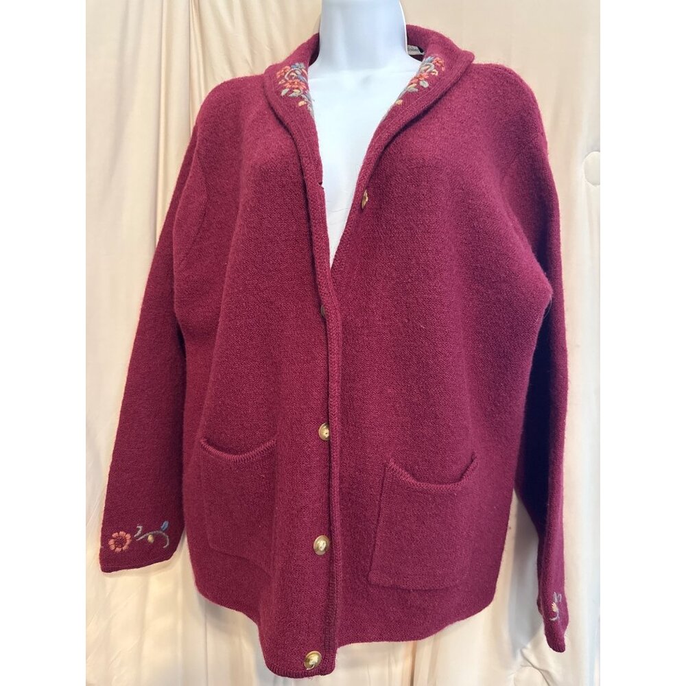 Vintage Jantzen Classics Hand Embroidered Cardigan XL
